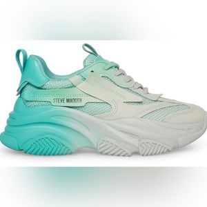 Steve Madden Possession Sneaker Turquoise Multi size 10 only worn once!
